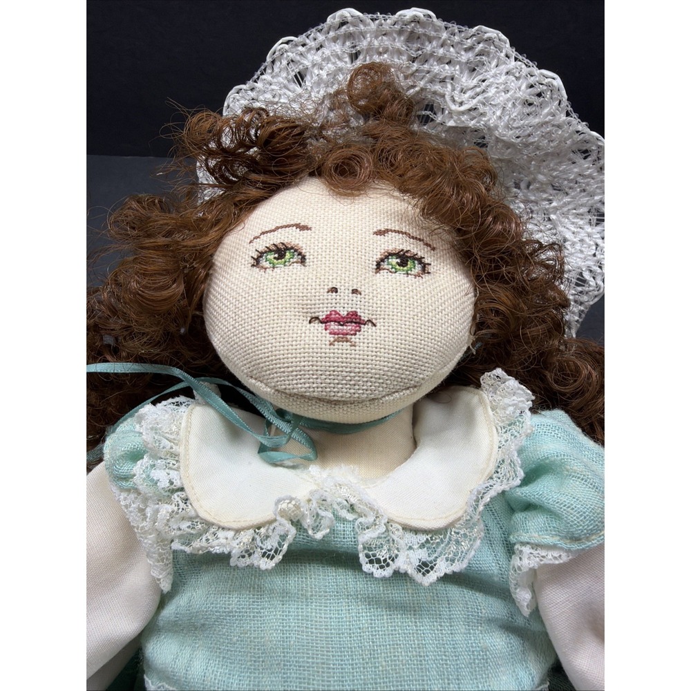 RARE Victorian Alice in Wonderland Needlepoint 18" Doll UNIQUE beauty - Picture 3 of 11